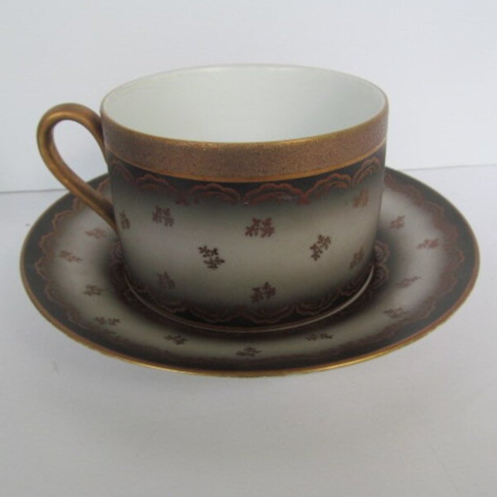 Romantic Gifts Extra Large Tea Cup and Saucer Hand Painted Bavaria Germany Gift - Picture 2 of 5